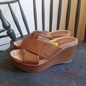 Strappy Cork Wedge Sandals